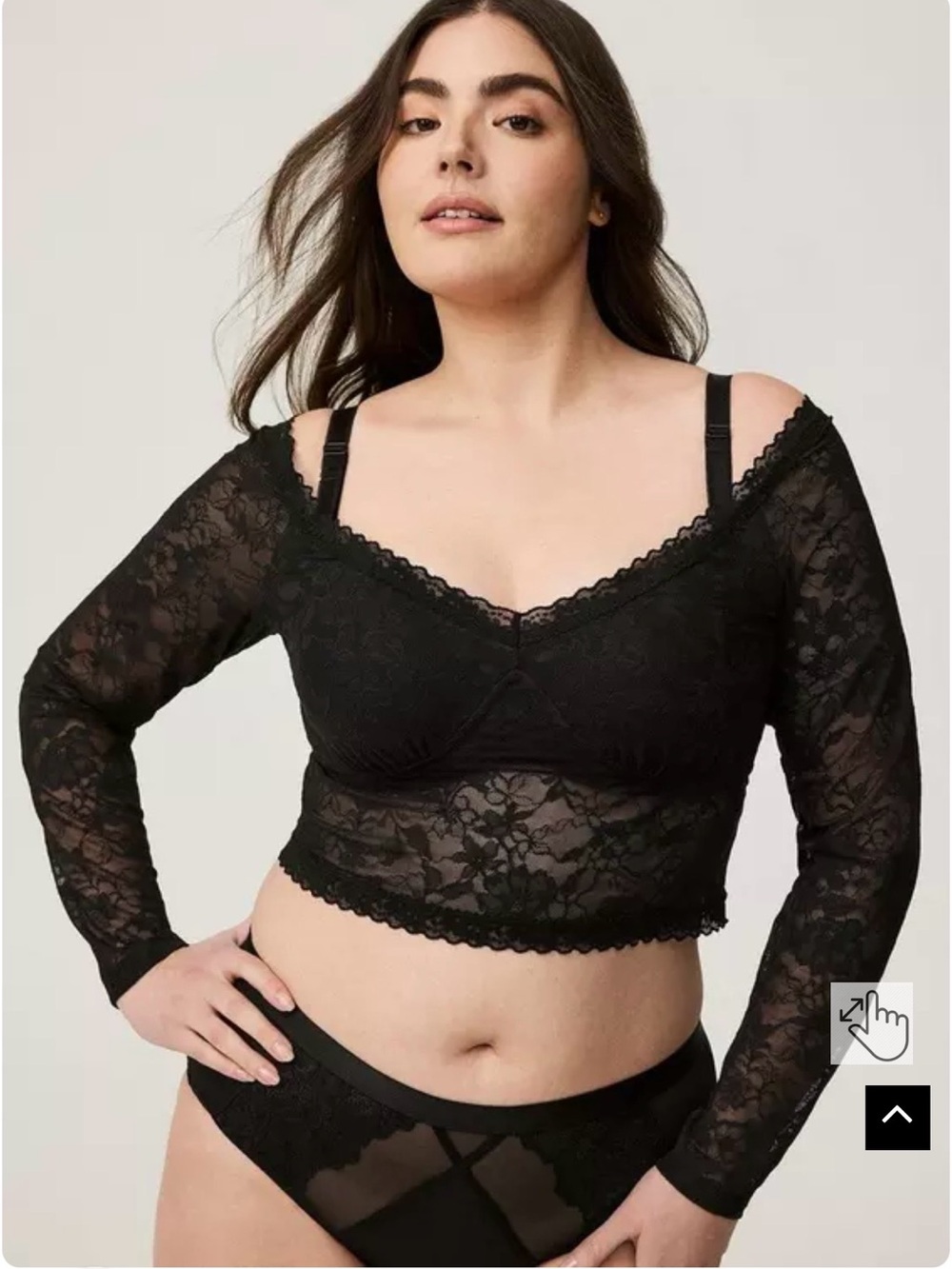 NWT Torrid Black Sheer Lace Off Shoulder Cropped Top - Size 0 (XL)